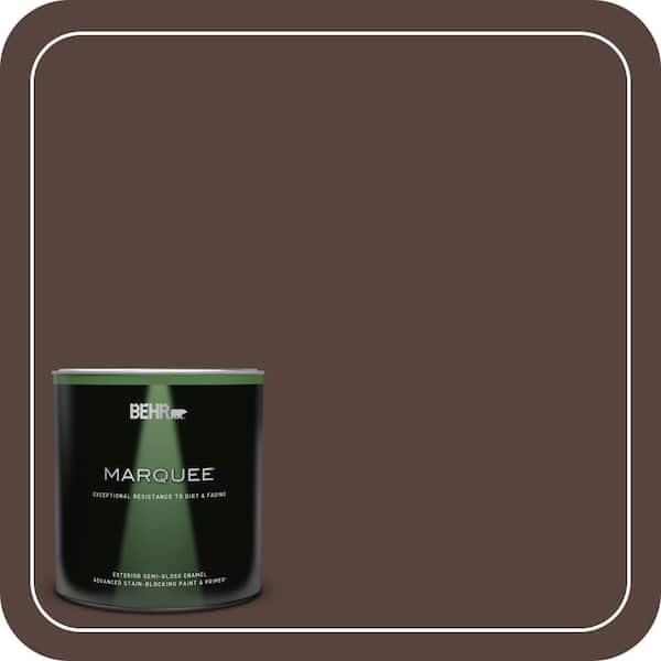 BEHR MARQUEE 1 qt. #PPF-51 Dark Walnut Semi-Gloss Enamel Exterior Paint & Primer