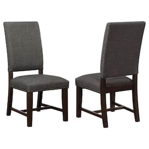 Grey Warm Upholstered Parson Side Chairs (Set of 2)