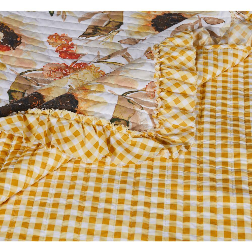 Somerset Floral Gingham Reversible Throw Blanket