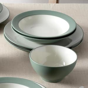 Colorwave Green 8.5 in., 20 fl. Oz. (Green) Stoneware Pasta/Rim Soup Bowls, (Set of 4)