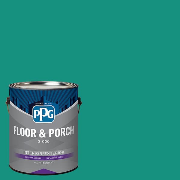 PPG 1 gal. PPG1230-6 Miami Jade Satin Interior/Exterior Floor and Porch Paint