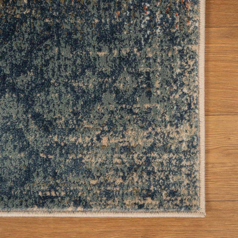 Midnight Navy-Salmon Abstract Synthetic 8' x 10' Area Rug