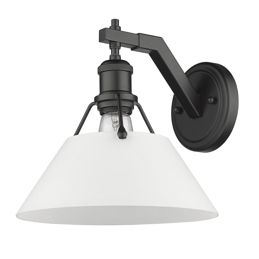 Orwell 1 -conce Black with Opal Glass -  Golden Lighting, 3306-1W BLK-OP