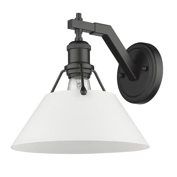 Golden Lighting Orwell 1 -conce Black with Opal Glass