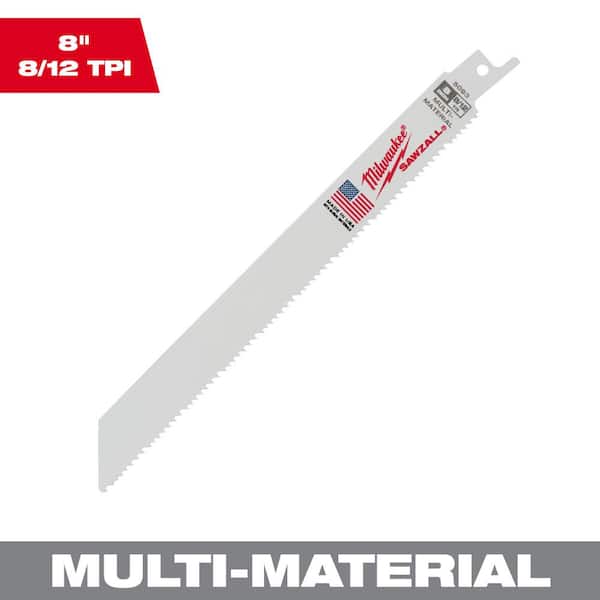 Milwaukee 8 in. 8/12 TPI Metal Cutting SAWZALL Reciprocating Saw Blade