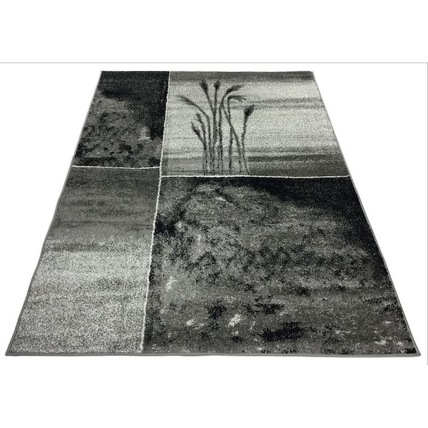 Designer Wheat Nature Gray 5 ft. x 7 ft. Classic Braided Modern Contemporary Polypropylene Rectangular Area Rug