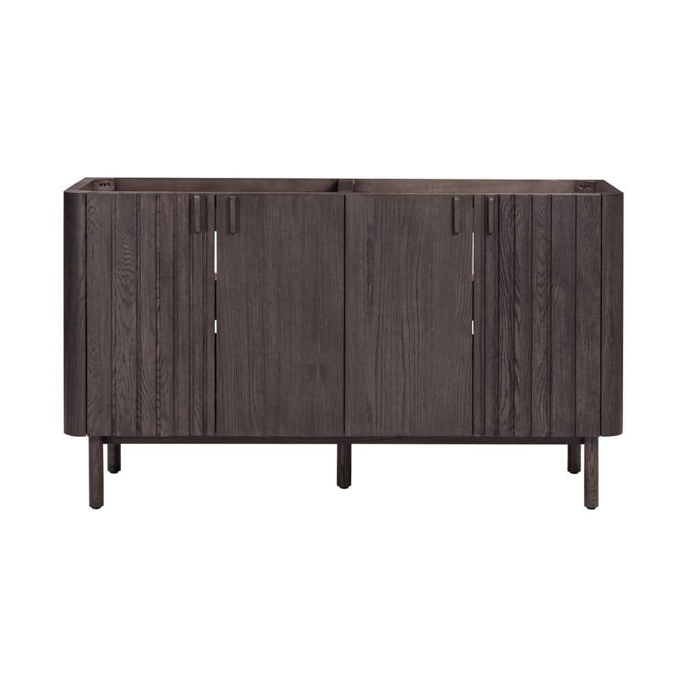 Blakely 60'' Dark Brown Oak Double Bathroom Vanity Base