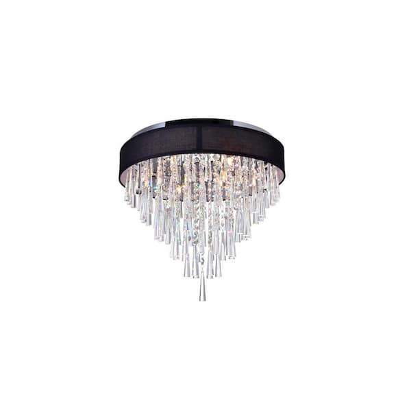 CWI Lighting Franca 8 Light Drum Shade Flush Mount With Chrome Finish