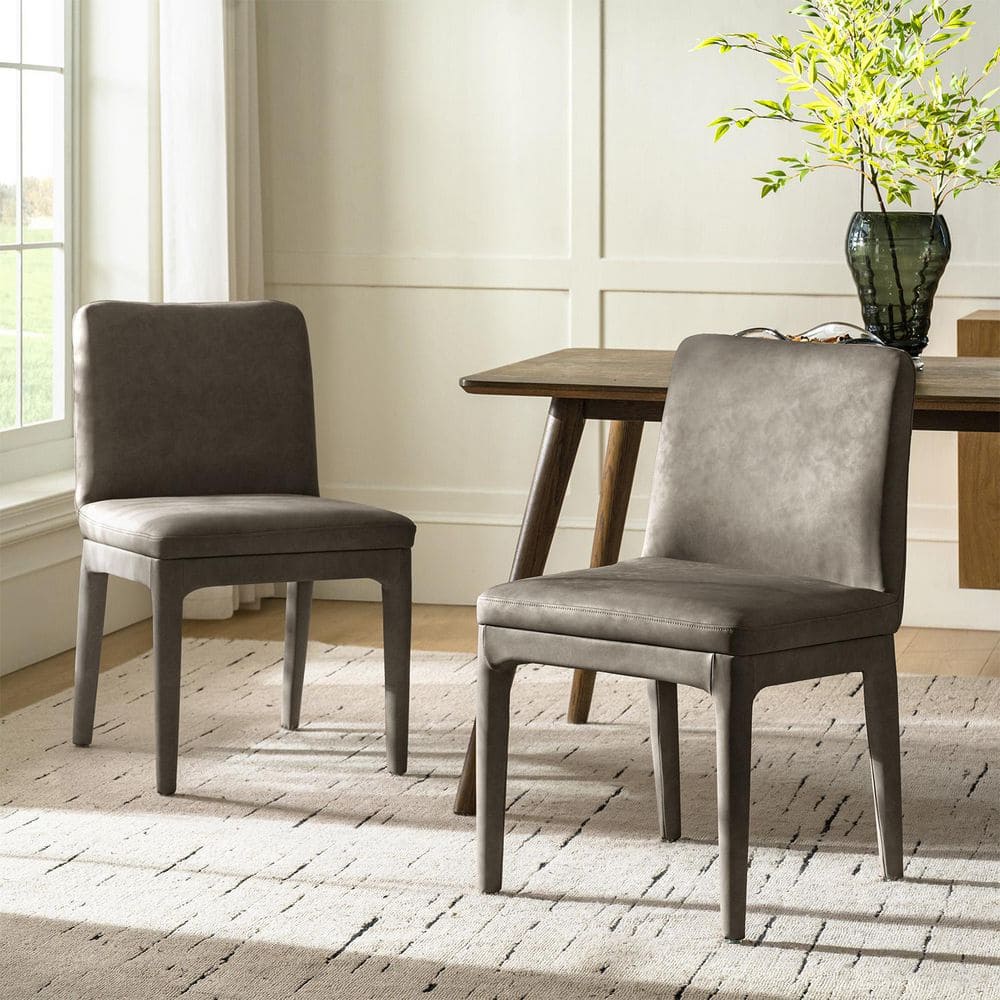 JAYDEN CREATION Perry Taupe Faux Leather Dining Chair DCWH1487-TUP
