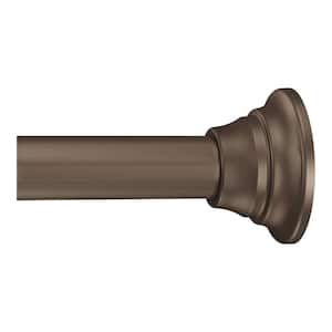 72 in. Adjustable Straight Decorative Tension Shower Rod in Old World Bronze