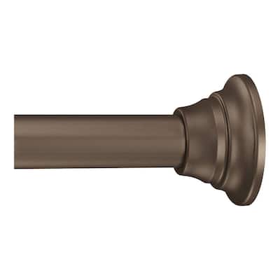 72 in. Adjustable Straight Decorative Tension Shower Rod in Old World Bronze