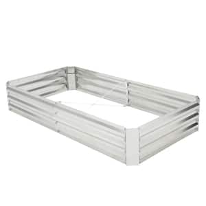 12 in. x 72 in. x 36 in. Metal Galvanized Raised Garden Bed with Open-Ended Base