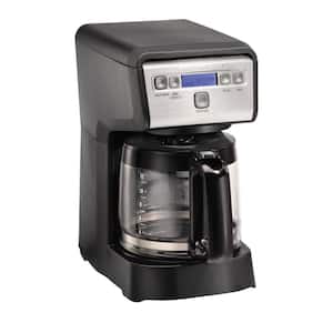 Compact 12-Cup Black Programmable Drip Coffee Maker