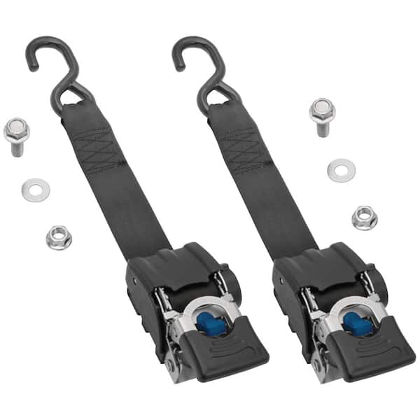 Heavy-Duty 2 in. x 43 in. 833 lb. Work Load Retractable Transom Ratchet Tie Down (2-Pack)