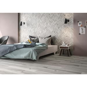 Havenwood Platinum Chevron 12 in. x 15 in. Matte Porcelain Mosaic Floor and Wall Tile (10 sq. ft./Case)