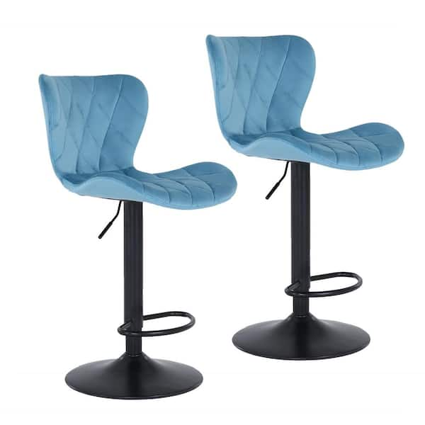 blue swivel bar stools with backs