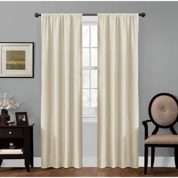 Zenna Home Linen Jacquard Thermal Blackout Curtain - 50 in. W x 84 in. L