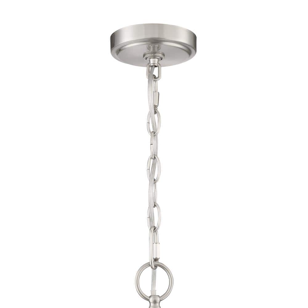 Polished Nickel 4-Light Chandelier with Clear Seeded Glass Shades