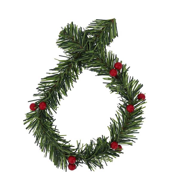 Haute Decor 18 in. Artificial GarlandTies Noble Pine with Berries (20-Pack)
