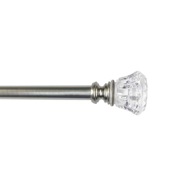 Versailles Home Fashions Sencillo 72 in. - 144 in. Adjustable Single 3/4 in. diam. Tulip Rod in Brushed Nickel
