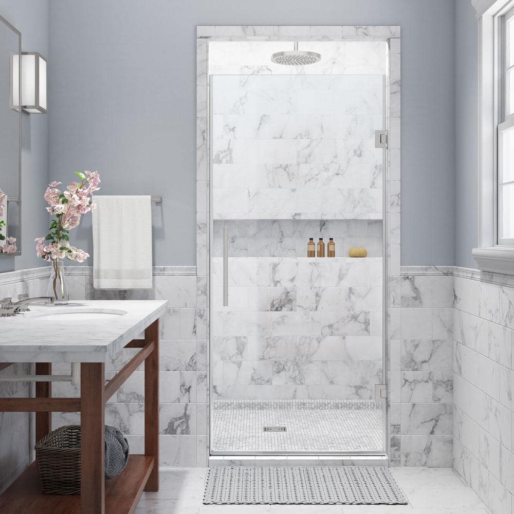 Kinkade 23" Clear Glass Frameless Pivot Shower Door