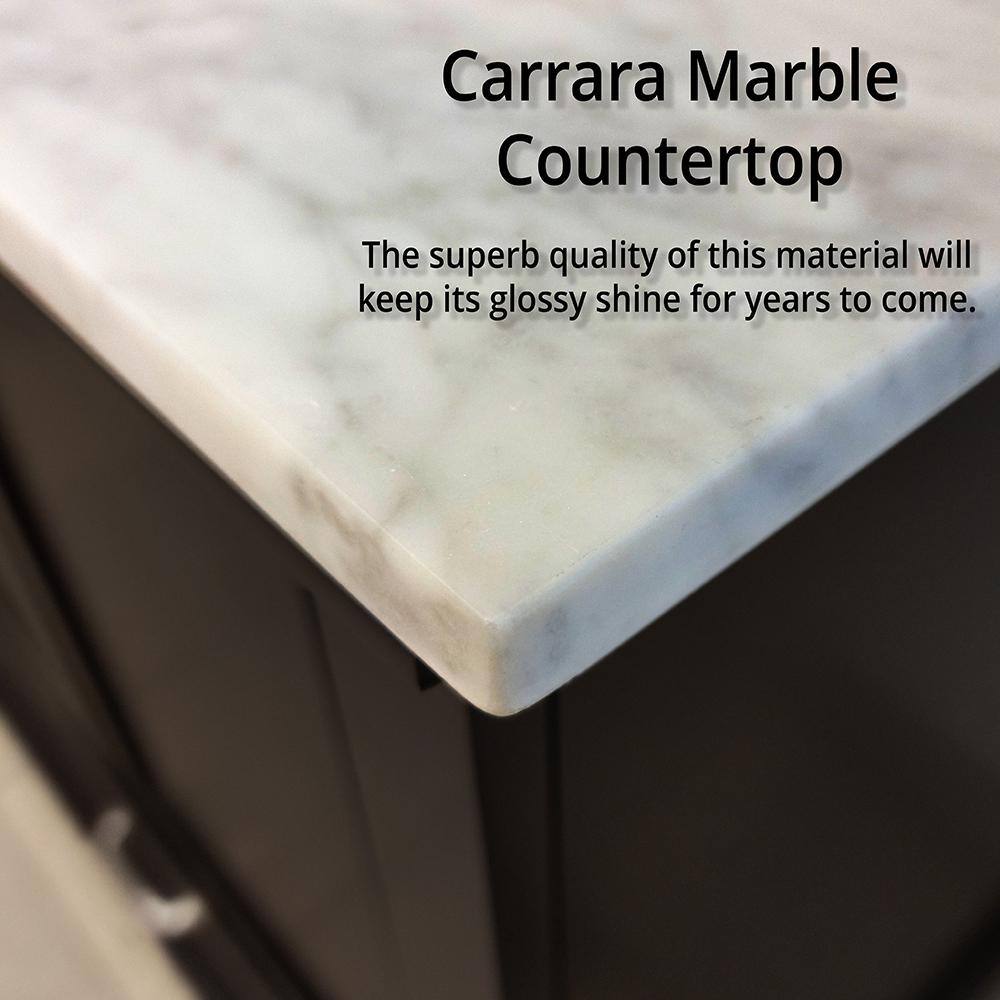Dukes 48" Espresso Single Vanity with White Carrara Marble Top