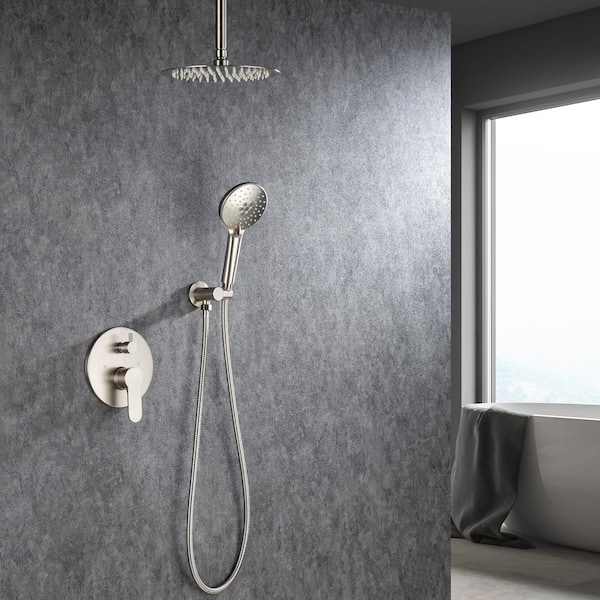 Staykiwi Single Handle 3 -Spray Patterns Shower Faucet 2.5 GPM with Pressure Balance Anti Scald in Brushed Nickel