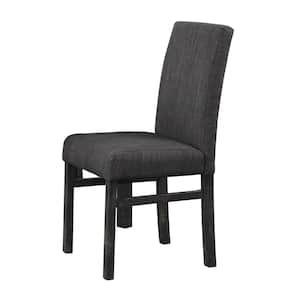 Svend Black Charcoal Linen Parsons Chairs (Set of 2)