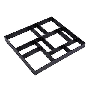 17.7 in. x 15.7 in. x 1.5in. Black Plastic DIY Paver Mold Reusable Concrete Stepping Stone Paver Walk Way Mold