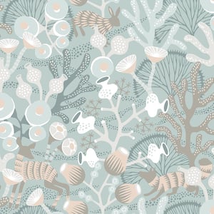 Korall Teal Meadow Paper Strippable Roll Wallpaper (Covers 57.8 sq. ft.)