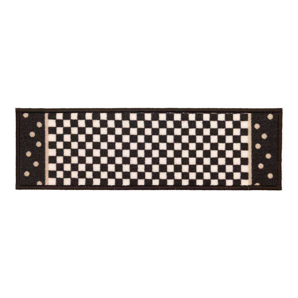 Custom Size Checkered Design Black 10 in. x 26 in. Stair Treads Cover (Set of 15) price history on PriceWatchPro