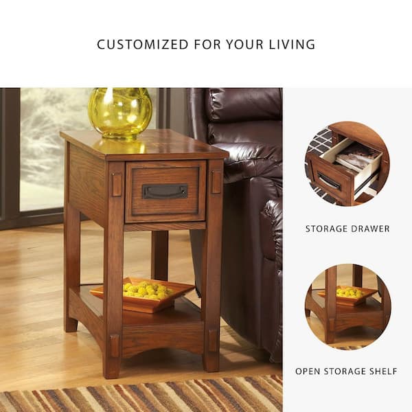 Ashley アシュレイ エンドテーブル 猫脚 ラスティックブラウン Signature DESIGN BY ASHLEY Breegin 13 in. Brown Rectangle Wood