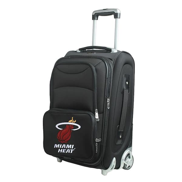 Denco NBA Miami Heat 21 in. Black Carry-On Rolling Softside Suitcase