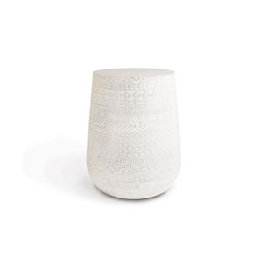 Montgomery White-Washed Round Concrete Outdoor Side Table