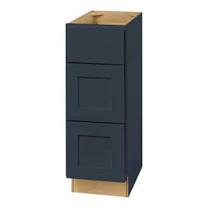 Avondale 12 in. W x 21 in. D x 34.5 in. H Ready to Assemble Plywood Shaker Drawer Base Kitchen Cabinet in Ink Blue
