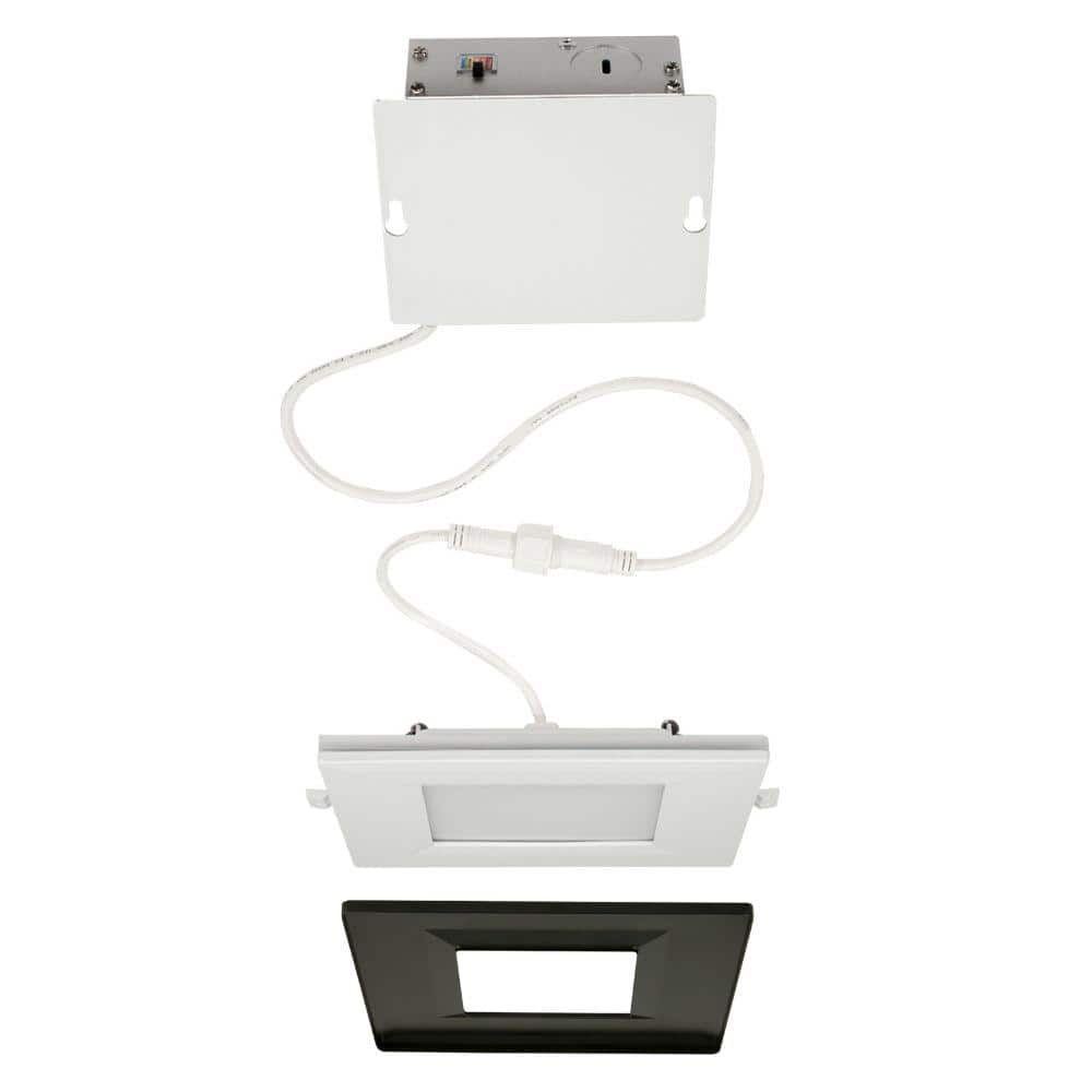 4 in. Square Canless Adjustable CCT Integrated LED Recessed Light with Night Light Feature & Black Trim Option Wet Rated price history on PriceWatchPro