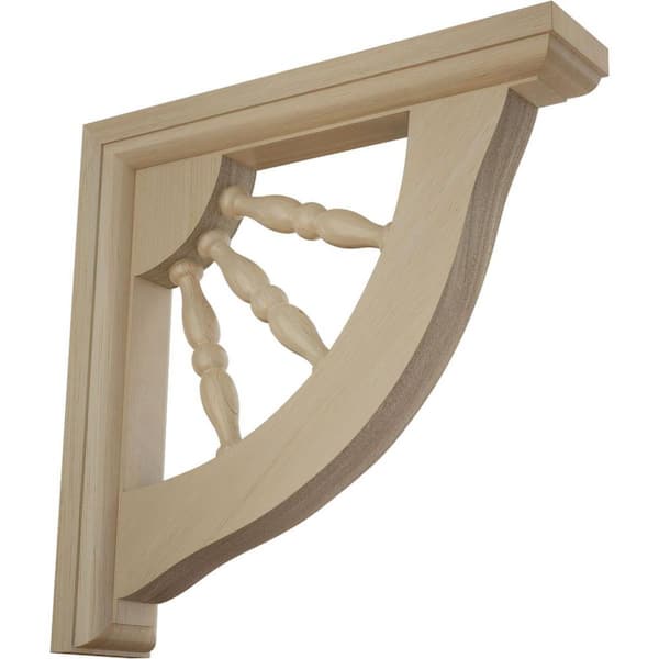 1-1/2 in. x 7 in. x 7 in. Rubberwood Andrea Wagon Wheel Bracket