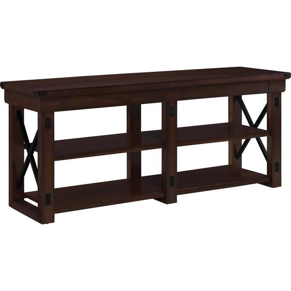 Altra Furniture Wildwood 63 in. Mahogany Particle Board TV Stand Fits TVs Up to 65 in. with Cable Management