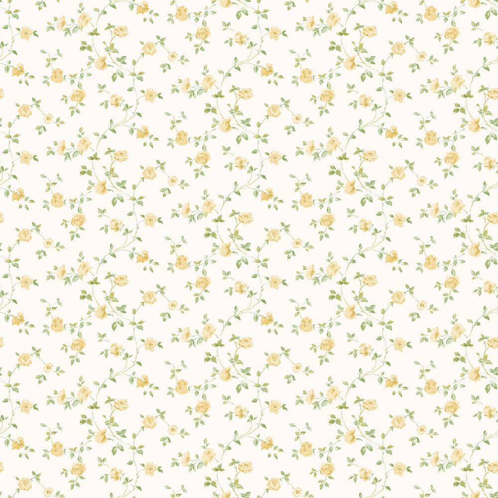 Miniatures 2-Yellow/Green/White Miniature Rose Trellis Design Matte Finish 