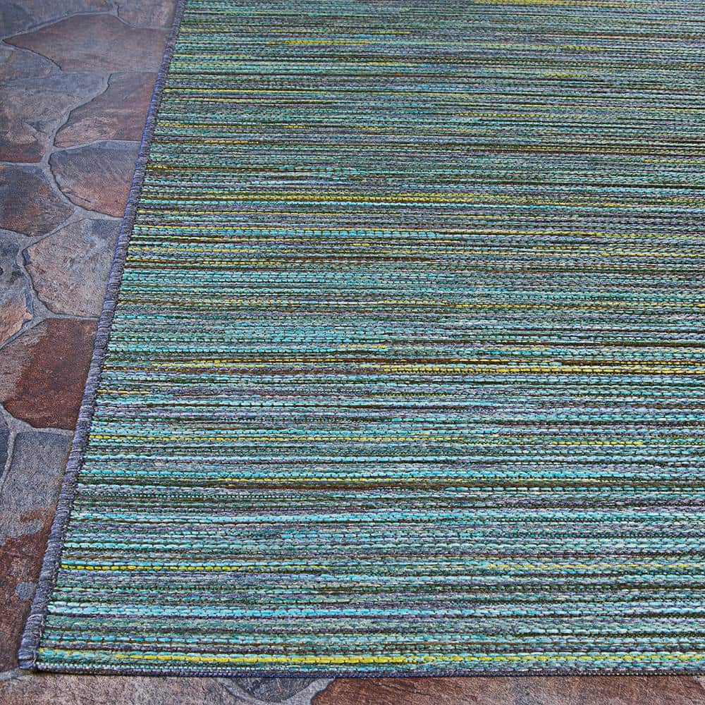Bowery Sapphire Blue 5' x 7' Wool-Synthetic Blend Flat Woven Rug