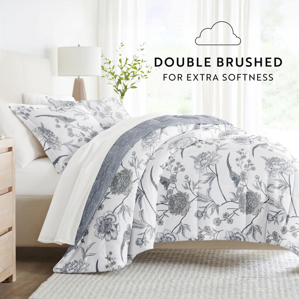 Twin Pastel Blue Reversible Microfiber Bed in a Bag Set