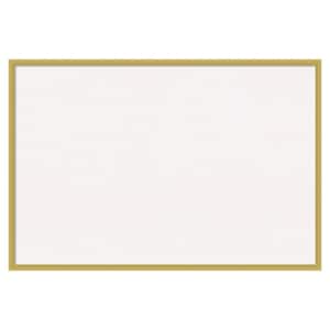Svelte Polished Gold Wood White Corkboard 37 in. x 25 in. Bulletin Board Memo Board