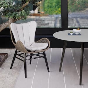 Fanny Dark Eucalyptus Wood Outdoor Dining Chair with Cushion