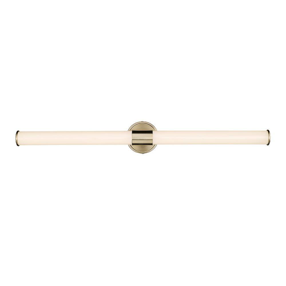 Trumann 36 in. 1-Light Modern Gold Vanity Light with White Shade price history on PriceWatchPro