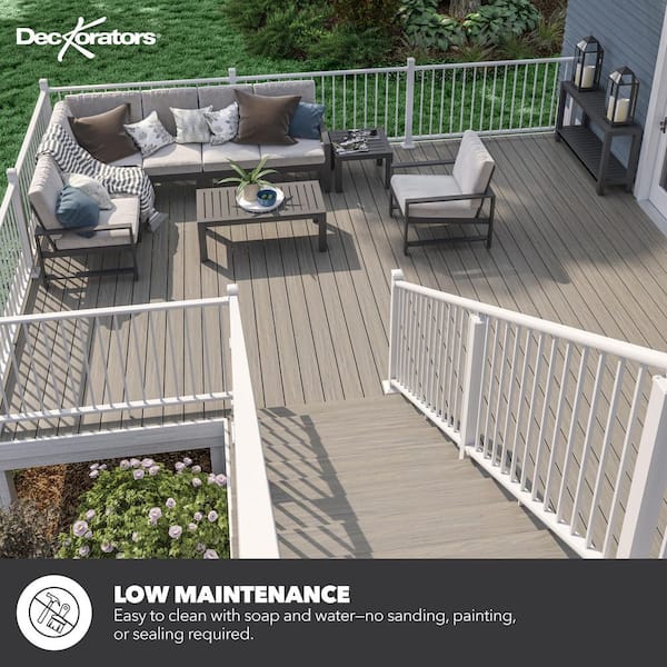 Deckorators Venture 1 in. x 6 in. x 20 ft. Saltwater Gray Grooved