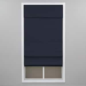 Navy Cordless Blackout Energy-Efficient Cotton Roman Shade 22 in. W x 72 in. L