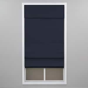 Navy Cordless Blackout Energy-Efficient Cotton Roman Shade 24 in. W x 72 in. L