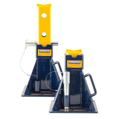 25-Ton Vehicle Support Stands with Pin Style Heavy-Duty Square Tubing