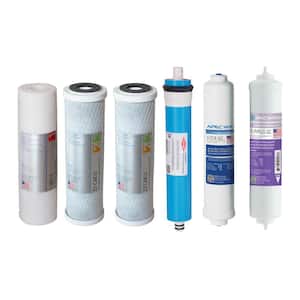 Ultimate Complete Replacement Filter Set for 90 GPD pH+ 6-Stage RO Systems (Stages 1 to 6)