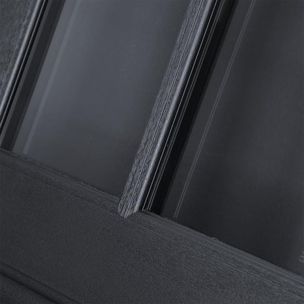 Steves & Sons Regency 36 in. x 96 in. 3/4-6 Lite Clear Glass RHIS Onyx Stained Fiberglass Prehung Front Door